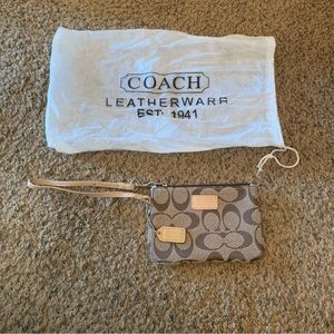 Coach monogram early 2000s wristlet with dust bag
